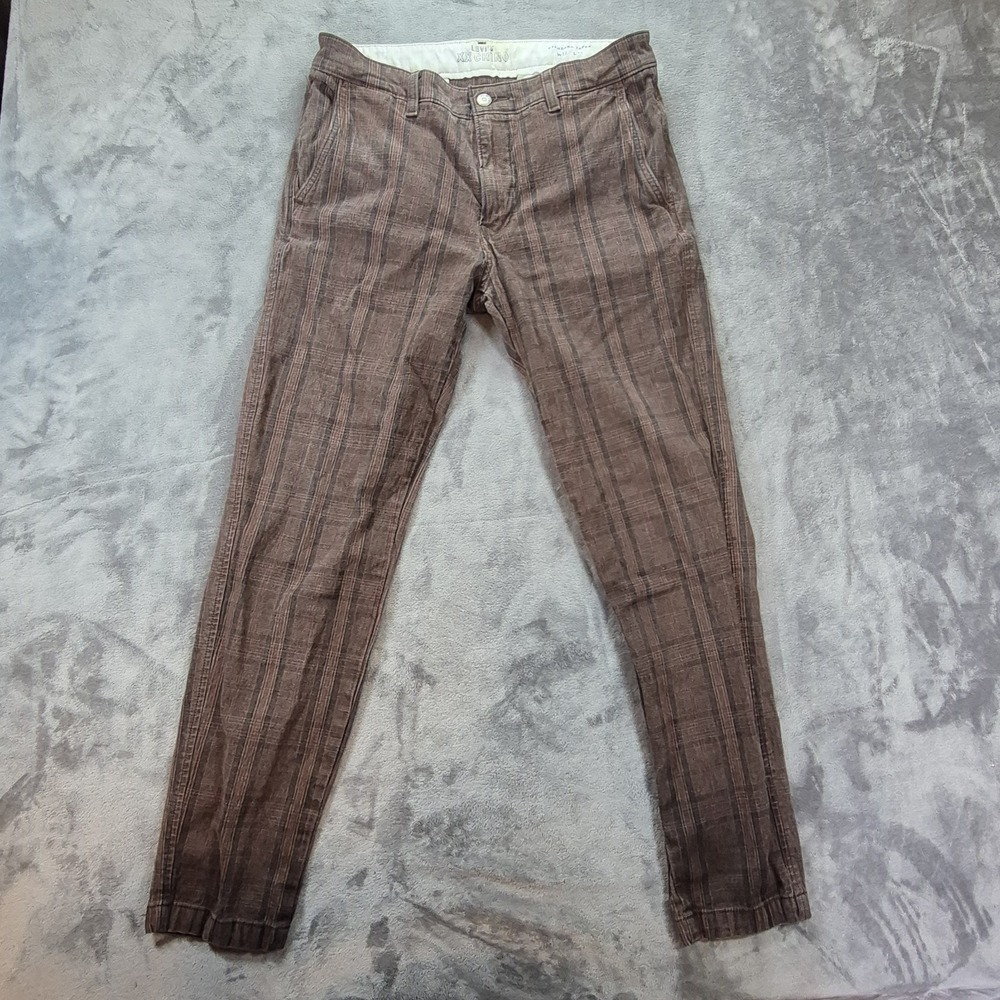 Levis Pants 32x32 Brown XX Chino Plaid Checked Standard Tapee